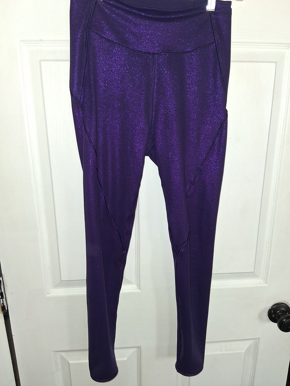 Shimering Victoria's Secret VSX Sweat On Point Metallic Purple Pocket Tight Legg